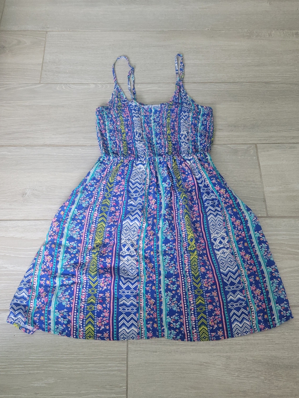Rue21 Blue Multicolor Striped Midi Sundress